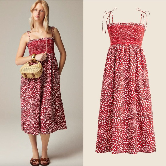J. Crew Dresses & Skirts - J. Crew Paloma Dress In Strawberry Swirl Cotton Poplin